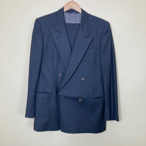 Cerrutti 1881 Gray Wool Suit Barney's Vintage 40 Pants Suspender loops as is - Picture 1 of 16